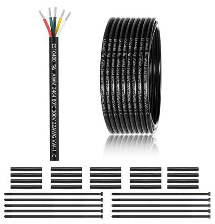 Cable repair-2 3.5mm cable with wires stripped and separated prepared for repairment