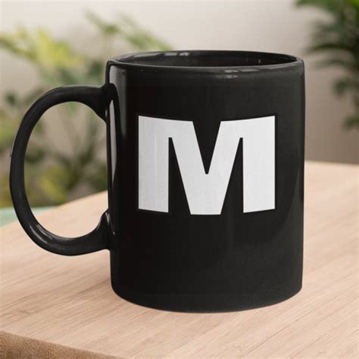 A mug with the letter A on it