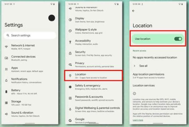 account settings location on mobile browser