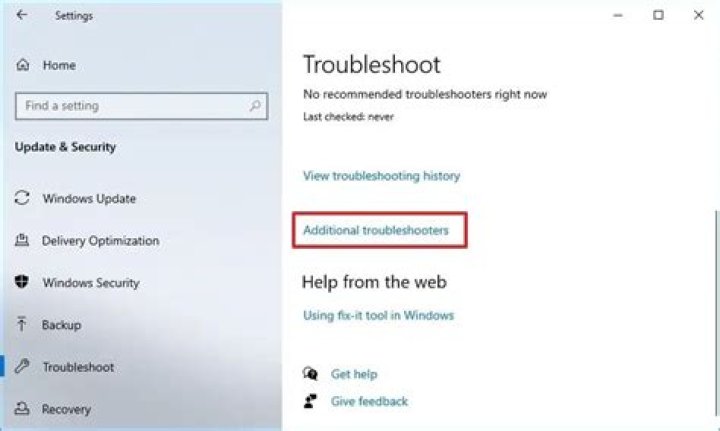 Additional troubleshooters
