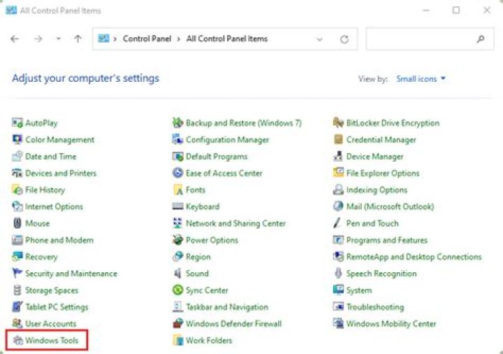 administrative tools control Panel