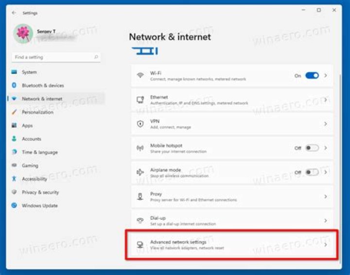 Advanced network settings