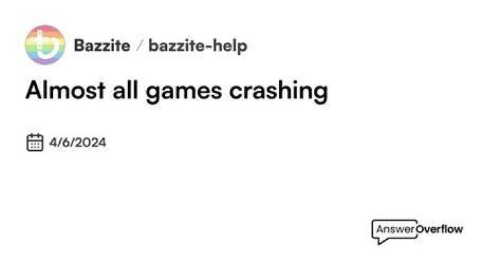All games crashing