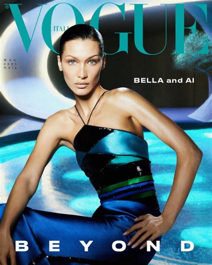 Bella Hadid posing for Vogue