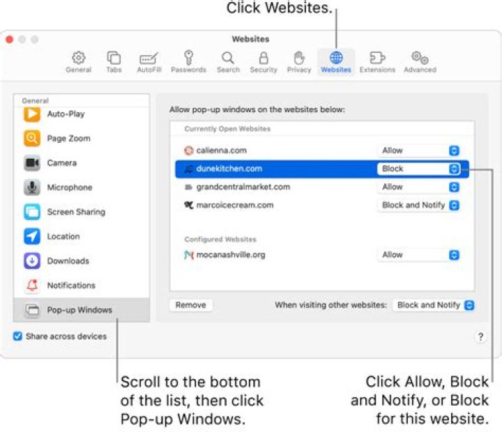 block pop-up windows browser enable pop ups