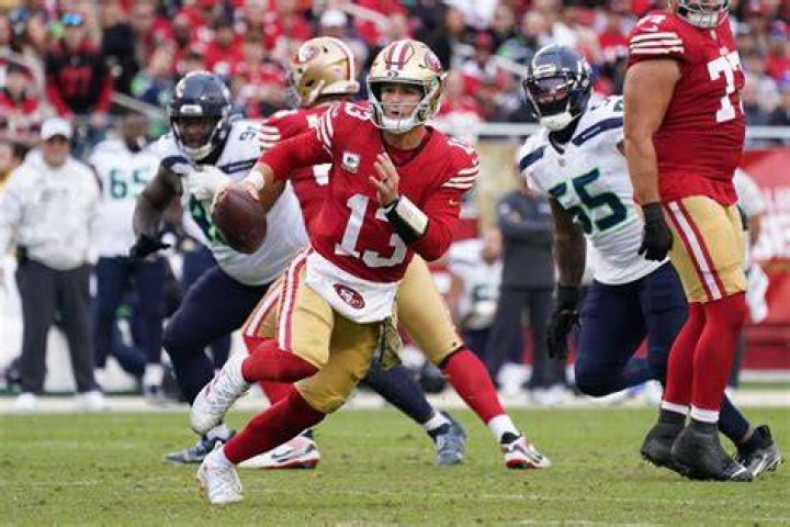 Brock Purdy playing for the San Francisco 49ers.