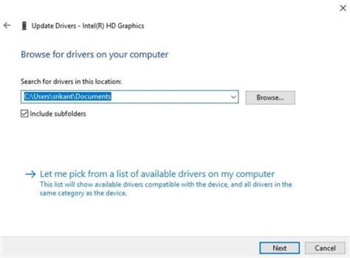 browse my computer for driver software