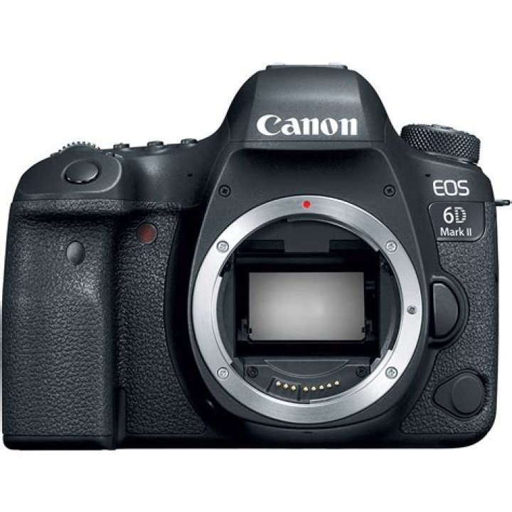 Canon EOS 6D Mark II front side without lens. Canon EOS 6D Mark II front side without lens.
