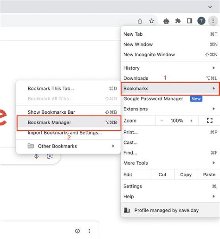 chrome bookmark manager