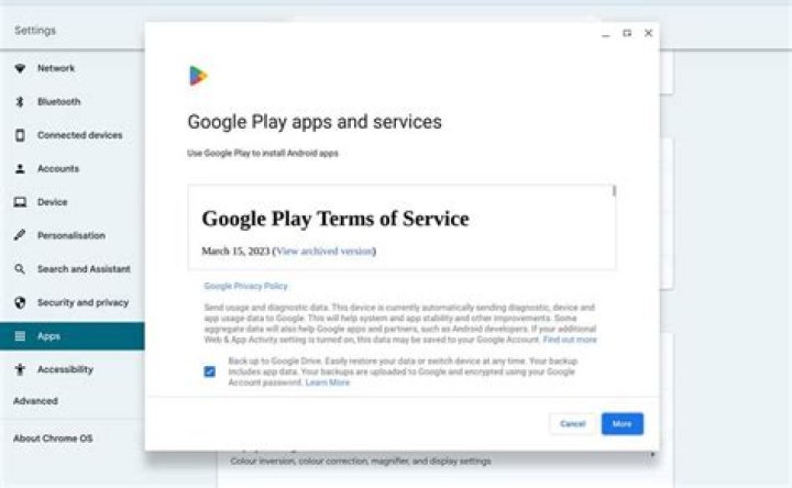 Chromebook Play Store accept terms