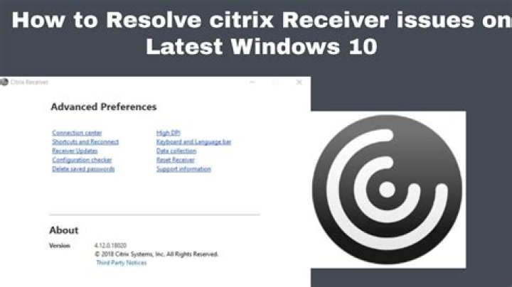 Citrix Receiver fatal error on Windows 10/11