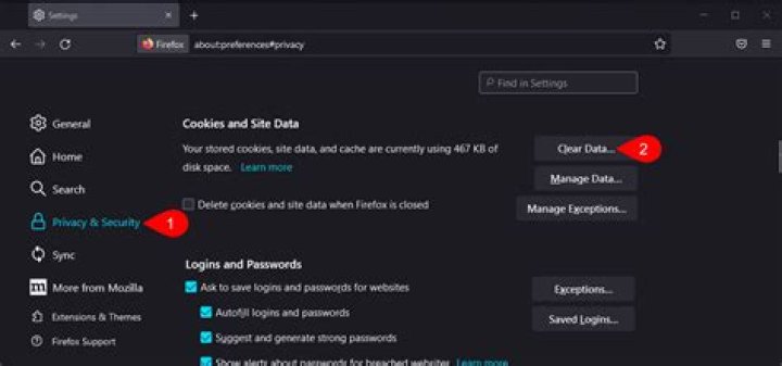 clear firefox data
