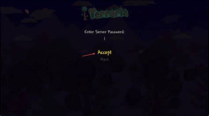 click accept server terraria