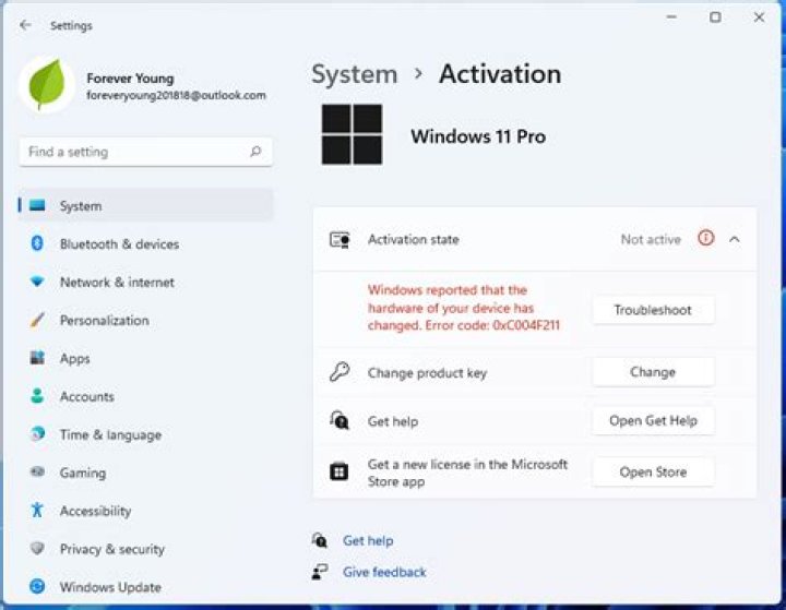 Click on activation on system settings