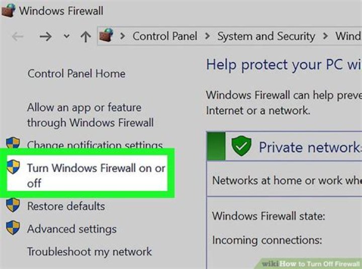click turn off windows firewall