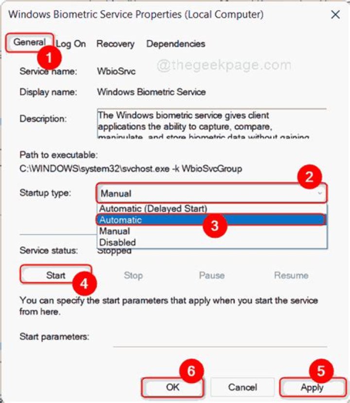 cmd-search-result windows biometric service stopped working