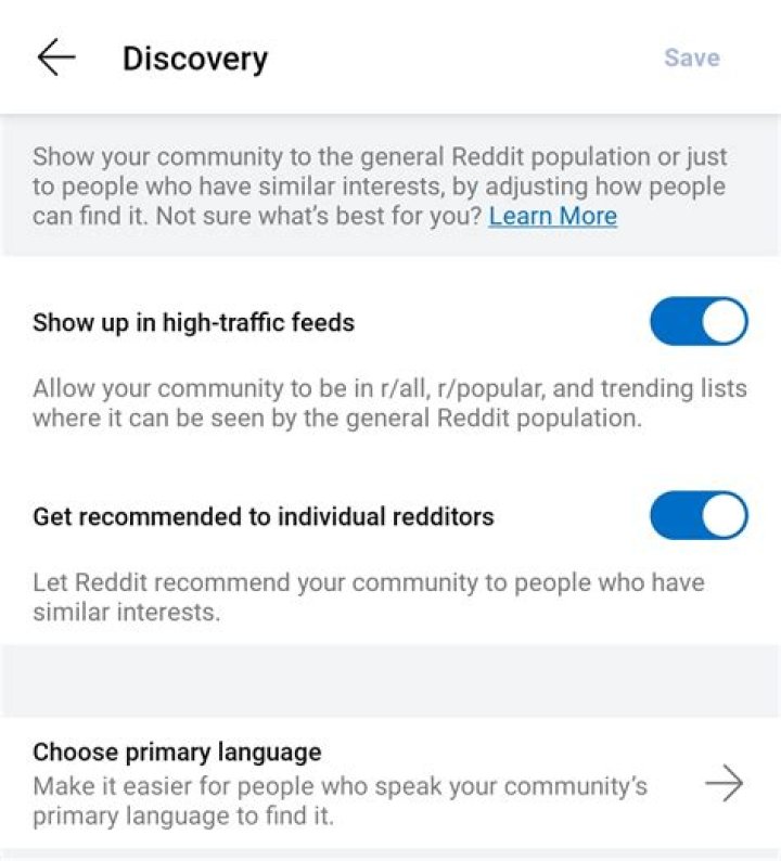 community settings location in reddit