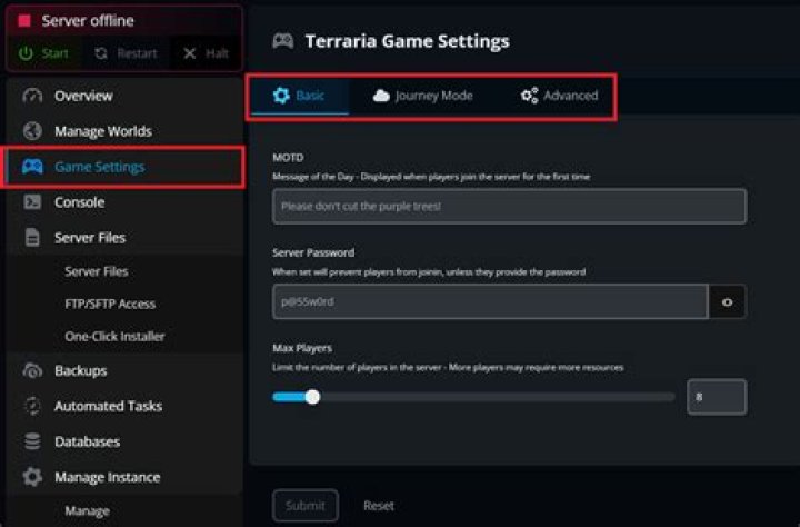 configuring terraria server ss 1