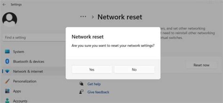 Confirm network reset