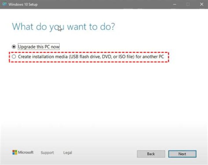Create installation media for another PC