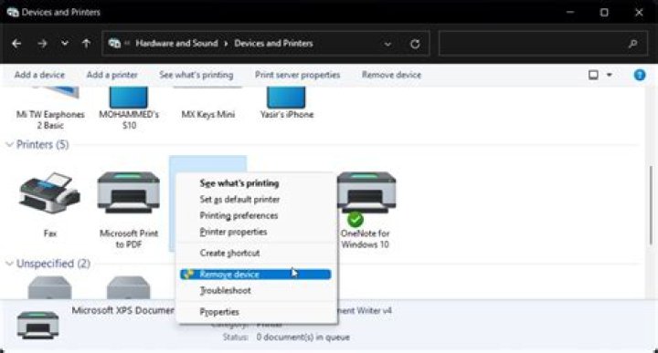 delete the printer delete printer in Printers & Scanners