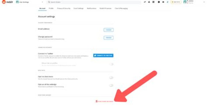 delete reddit account
