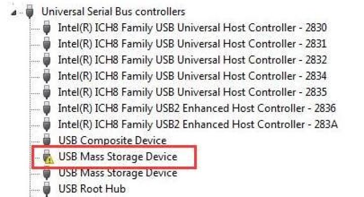 device manager device manager usb mass storage has a driver problem