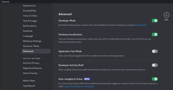 Discord settings