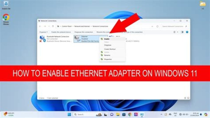Enable Ethernet adapter in Windows 11