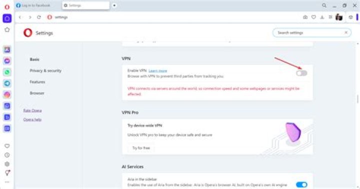 enable Opera VPN