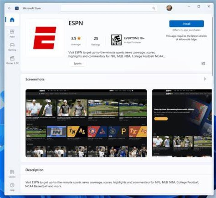 ESPN App windows 10