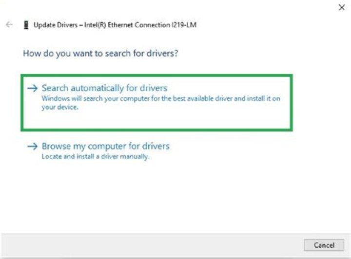 Ethernet driver update in Windows 11
