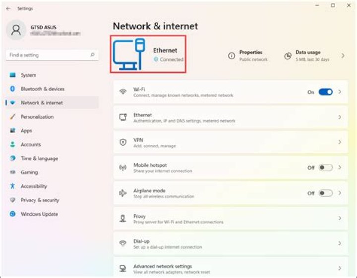 ethernet windows 11