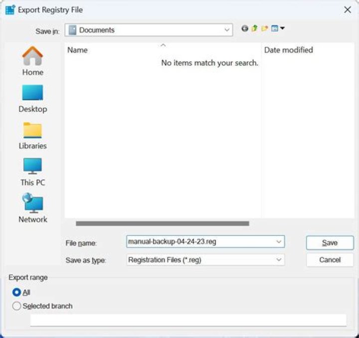 export registry export registry exe files not opening