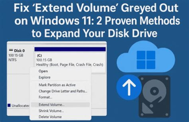 Extend volume greyed out on Windows 11
