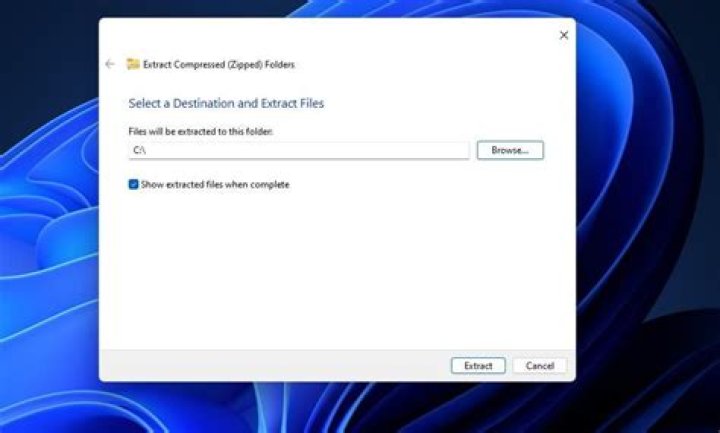 The Extract Compressed (Zipped) Folders window Extract Compressed (Zipped) Folder window adobe indesign free trial won't download