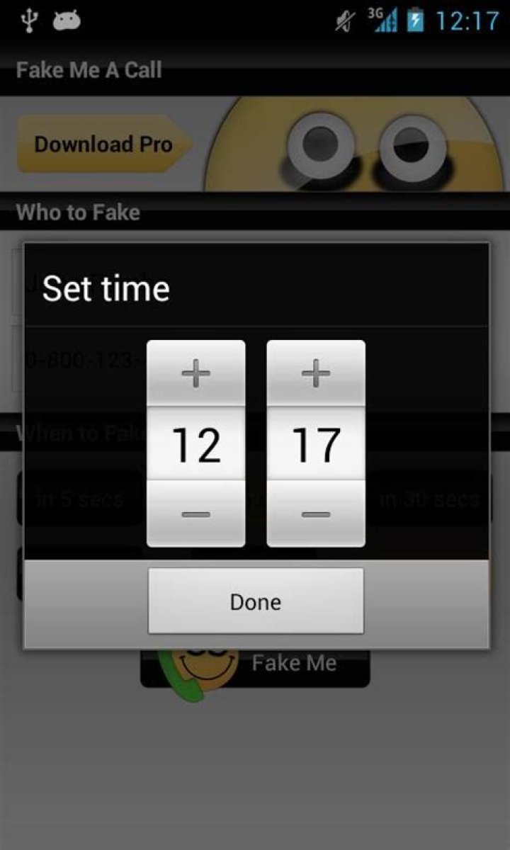 Fake Me A Call screenshot Fake Me A Call screenshot for the best spoof call apps list