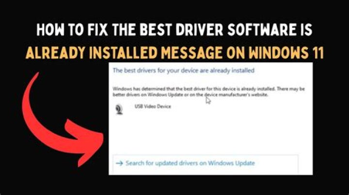 fix the best driver software is already installed error