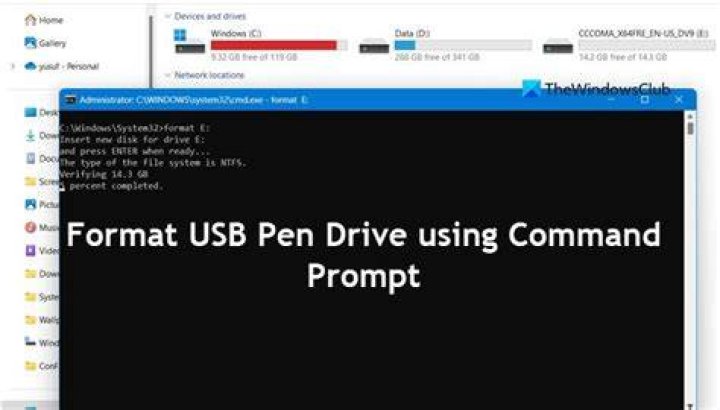 format USB pen drive via Disk Management