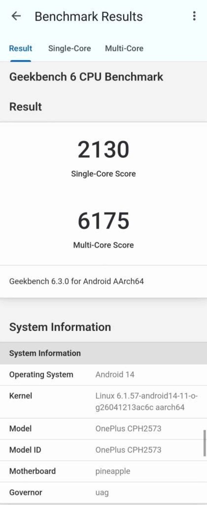 Geekbench 5 score for iPhone 11 Pro Max