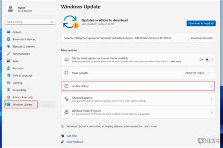Go to Windows Update tab to update Wi-Fi driver