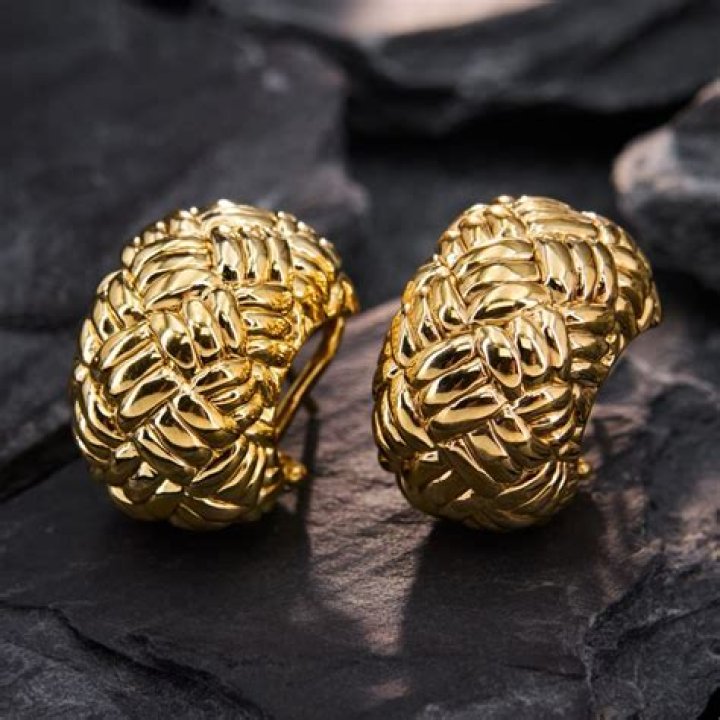 gold puff earrings