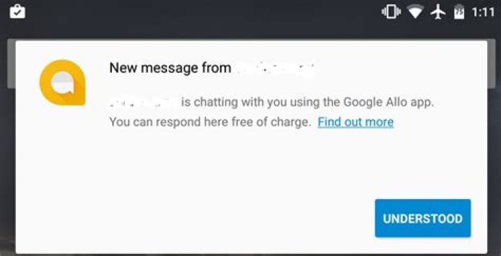 google allo chat notification