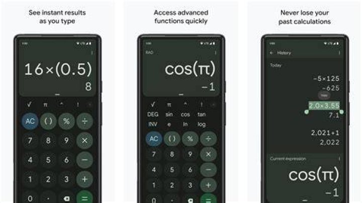 Google Calculator screenshot 2022 Google Calculator screenshot 2022