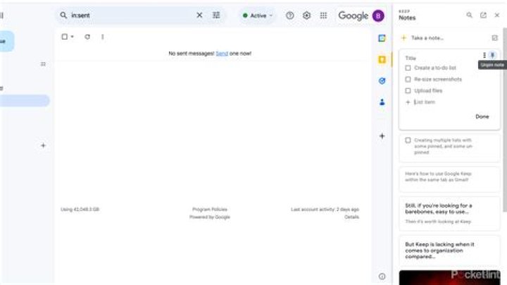 Google Keep screenshot 2021 Google Keep screenshot 2021