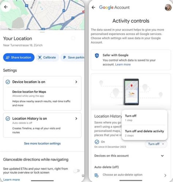 Google Location history delete points