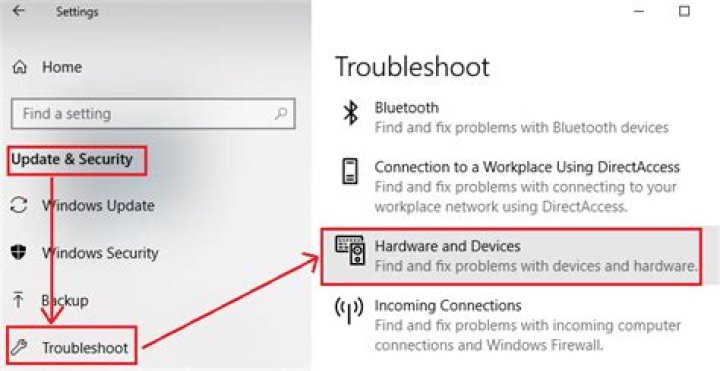 hardware and devices troubleshooter