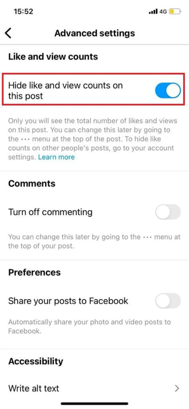 hide like and view counts on this post setting hide like and view counts on this post setting