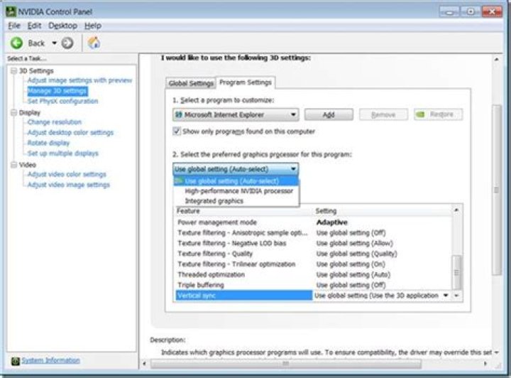 High performance NVIDIA processor settings