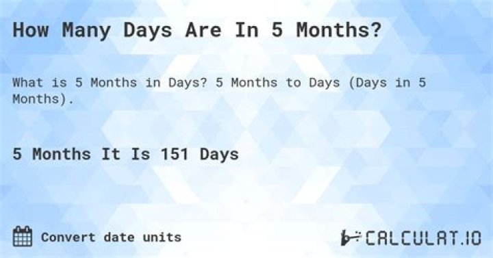 How Many Days In 5 Months